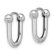 14K White Gold Polished Hinged Hoop Earrings