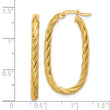 14K Polished Twisted Oval Hoop Earrings