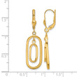 14K Polished Ovals Dangle Leverback Earrings - Birthstone Company