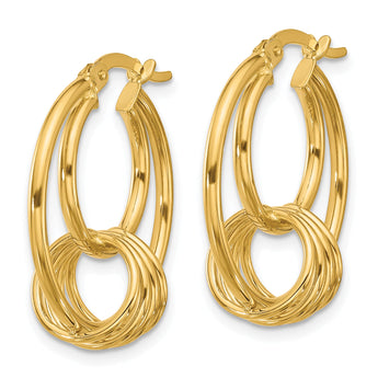 14K Polished Fancy Hoop Earrings