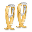 14K W/White Rhodium Polished Fancy Hoop Earrings