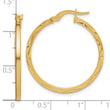 14K Polished with Pattern Hoop Earrings