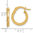 14K Polished and Grooved Hoop Earrings