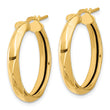 14K Polished Round Hoop Earrings