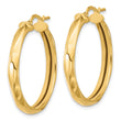 14K Polished Round Hoop Earrings