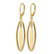 14K Polished and Textured Dangle Leverback Earrings - Birthstone Company