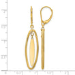 14K Polished and Textured Dangle Leverback Earrings - Birthstone Company