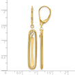 14K Polished Dangle Leverback Earrings - Birthstone Company