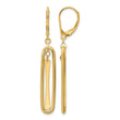 14K Polished Dangle Leverback Earrings - Birthstone Company