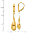 14K Polished Teardrop Dangle Leverback Earrings