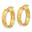 14k Polished and D/C Hoop Earrings