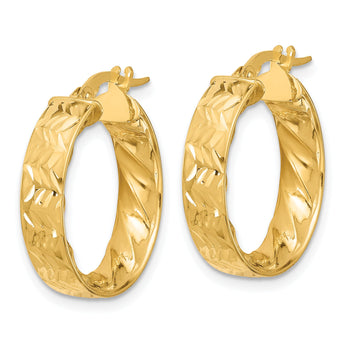 14k Polished and D/C Hoop Earrings