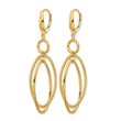 14k Polished and Textured Oval Dangle Leverback Earrings - Birthstone Company