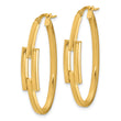 14k Polished Oval Sqare Tube Hoop Earrings