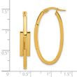14k Polished Oval Sqare Tube Hoop Earrings