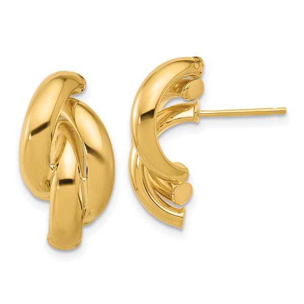 14k Polished Twisted Post Earrings