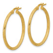 14k Polished and Textured Twisted Tube Hoop Earrings