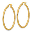 14k Polished and Textured Twisted Tube Hoop Earrings
