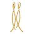14k Polished and Textured Tube Dangle Leverback Earrings - Birthstone Company