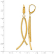 14k Polished and Textured Tube Dangle Leverback Earrings - Birthstone Company