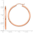 14k Rose Gold Polished 2x35mm Polished Hoop Earrings