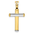 14K Two-tone Polished Crucifix Pendant