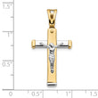 14K Two-tone Polished Crucifix Pendant
