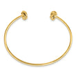 14K Polished and Textured Love Knot Flexible Cuff Bangle