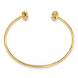 14K Polished and Textured Love Knot Flexible Cuff Bangle - Birthstone Company