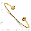 14K Polished and Textured Love Knot Flexible Cuff Bangle