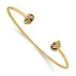 14K Polished and Textured Love Knot Flexible Cuff Bangle