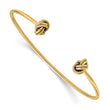 14K Polished and Textured Love Knot Flexible Cuff Bangle - Birthstone Company
