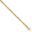 14K Two-tone Polished D/C Beaded Bracelet