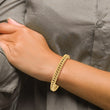 14K Polished Fancy Link Cuff Bangle - Birthstone Company
