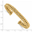 14K Polished Fancy Link Cuff Bangle - Birthstone Company