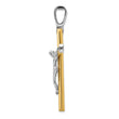 14K Two-tone Polished Crucifix Cross Pendant