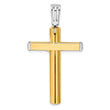 14K Two-tone Polished Crucifix Cross Pendant