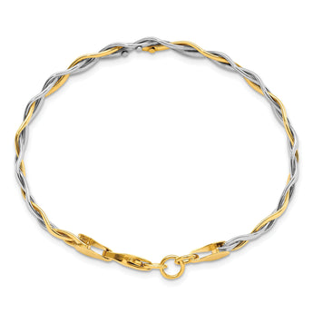 14K Two-tone Polished Twisted Bracelet