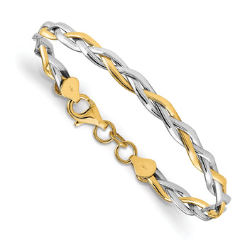 14K Two-tone Polished Twisted Bracelet