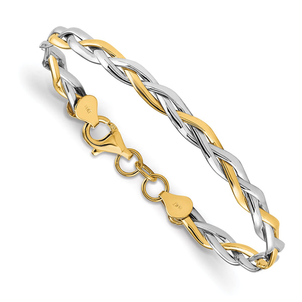 14K Two-tone Polished Twisted Bracelet