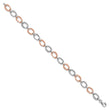 14K Two-tone Polished and Textured Bracelet 7.25 in - Birthstone Company