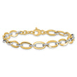 14K Two-tone Polished w/.5in ext. Bracelet - Birthstone Company