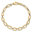 14K Two-tone Polished w/.5in ext. Bracelet - Birthstone Company