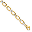 14K Two-tone Polished w/.5in ext. Bracelet - Birthstone Company
