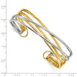 14K Two-tone Polished Slip-on Cuff Bangle