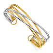 14K Two-tone Polished Slip-on Cuff Bangle