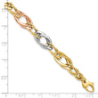14K Tri-Color Polished Link Bracelet