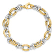 14K Two-tone Polished Link Bracelet