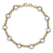 14k Two-tone Polished Fancy Link Bracelet