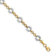 14k Two-tone Polished Fancy Link Bracelet